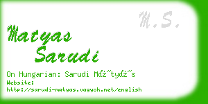 matyas sarudi business card